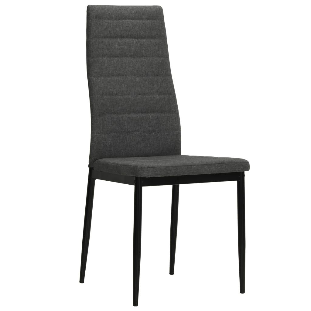 Sedie da Pranzo 6 pz Grigio Scuro in Tessuto vidaXL