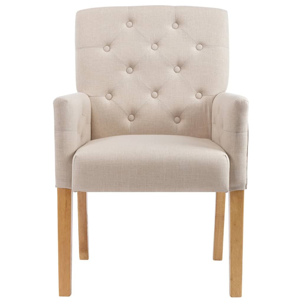 Sedie da Pranzo con Braccioli 2 pz Beige in Tessuto vidaXL