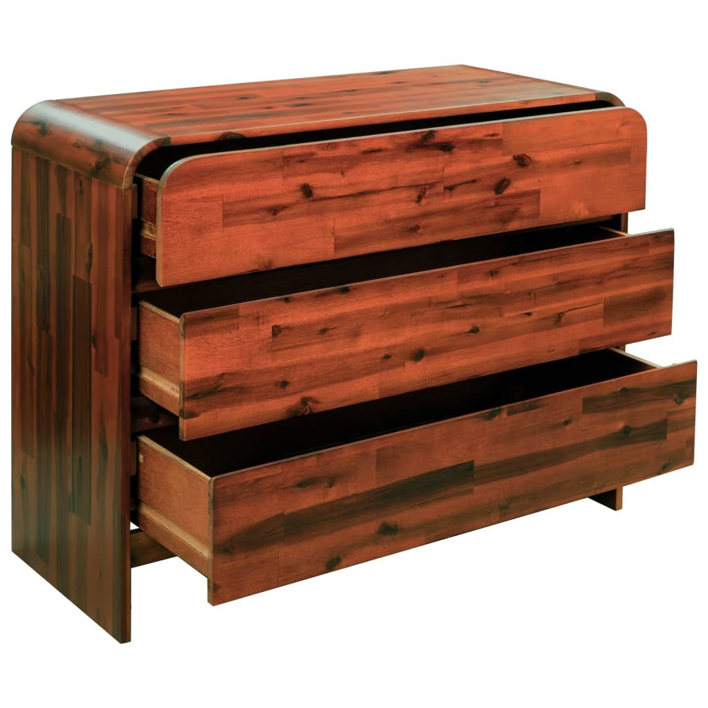 Cassettiera in Legno Massello di Acacia 90x37x75 cm vidaXL