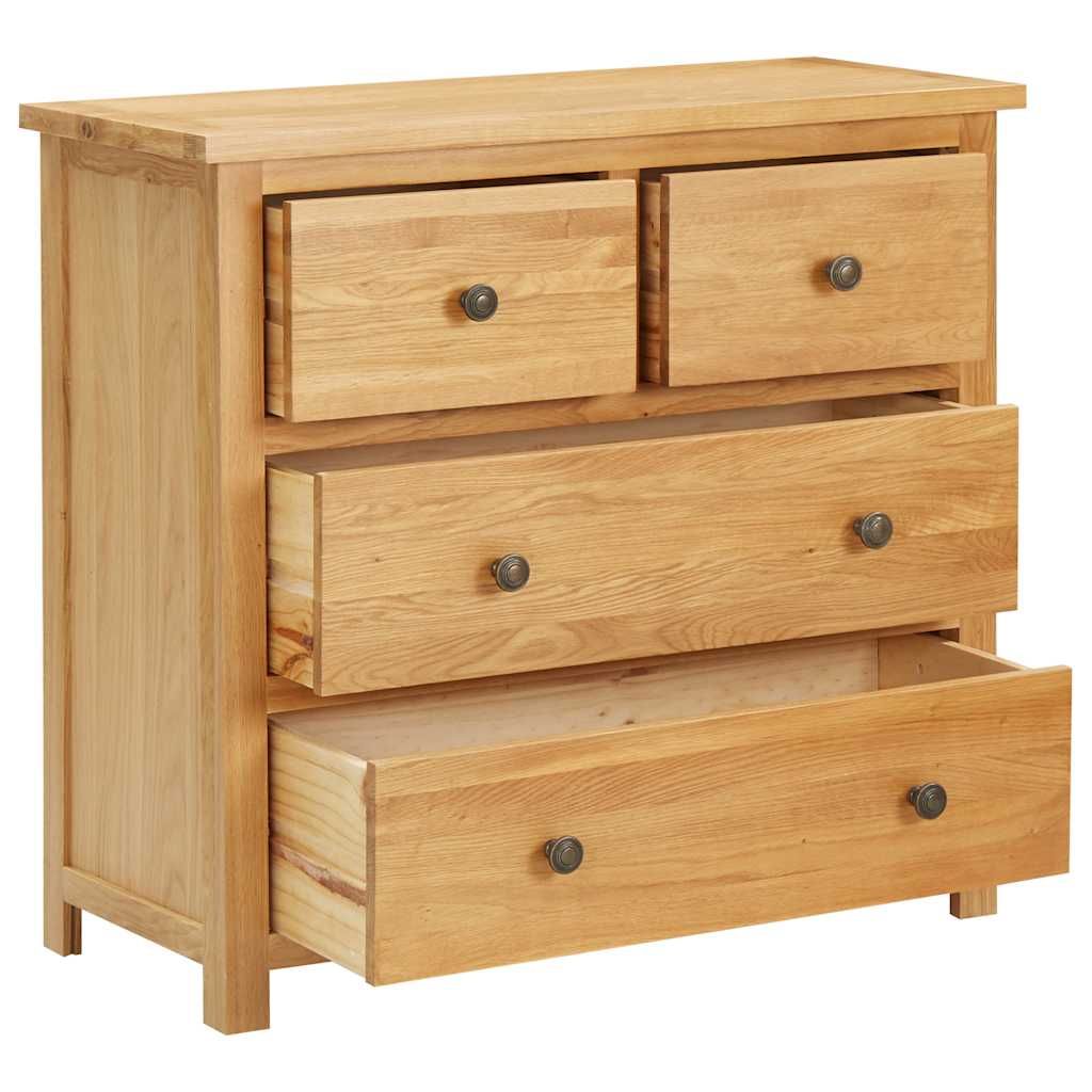 Cassettiera 80x35x75 cm in Legno Massello di Rovere vidaXL