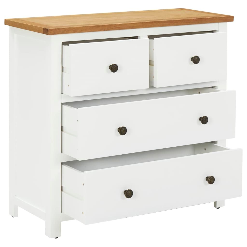 Cassettiera 80x35x75 cm in Legno Massello di Rovere vidaXL