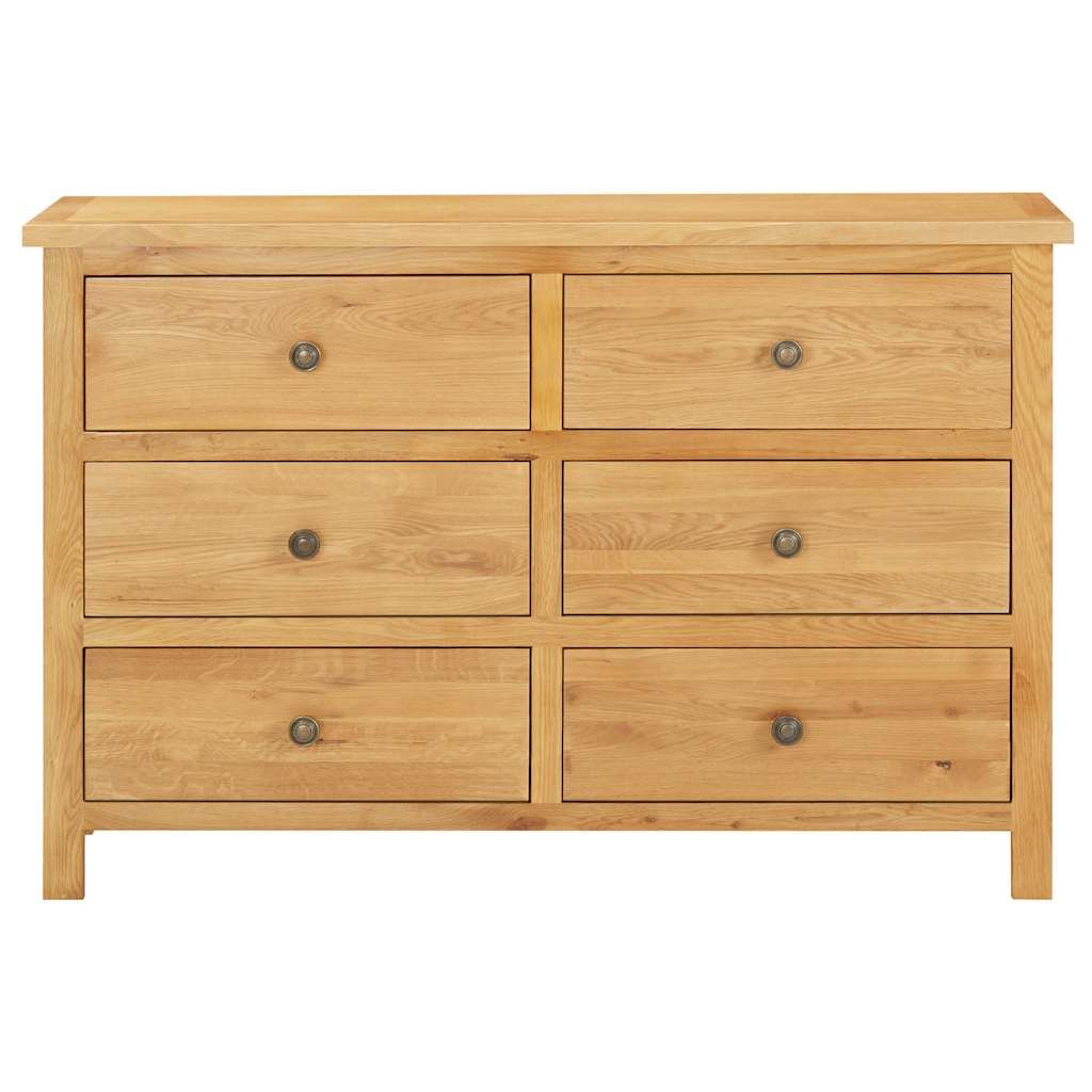 Cassettiera 105x33,5x73 cm in Legno Massello di Rovere vidaXL