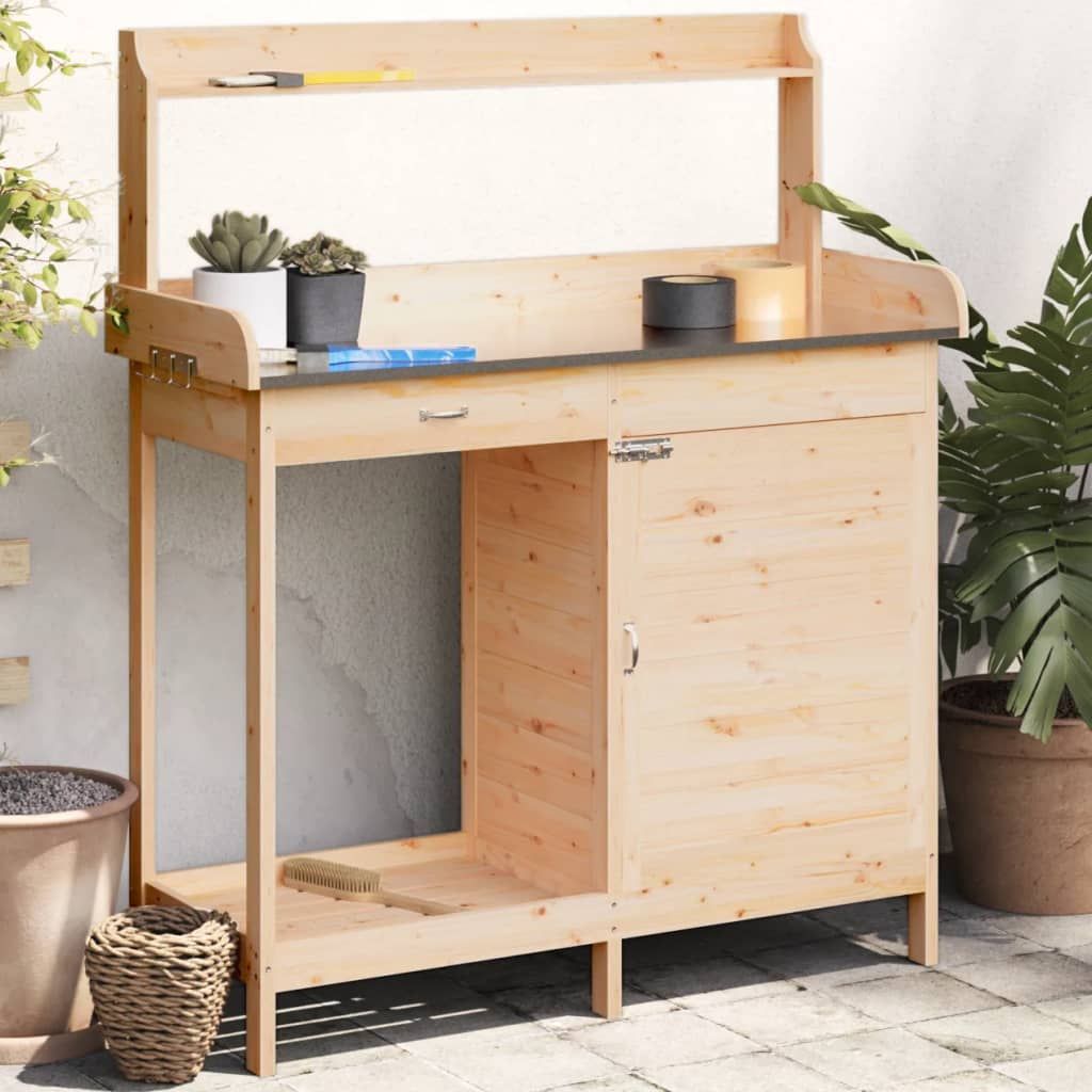 Tavolo Invaso con Mobile 110,5x45x124,5cm Massello Abete vidaXL