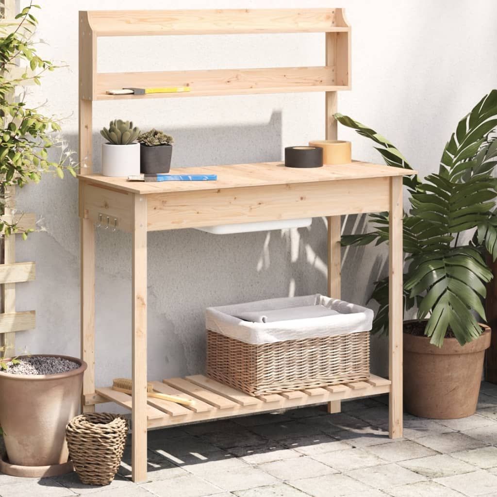 Tavolo Invaso con Lavello 47,5x44x139,5 cm Massello Abete vidaXL