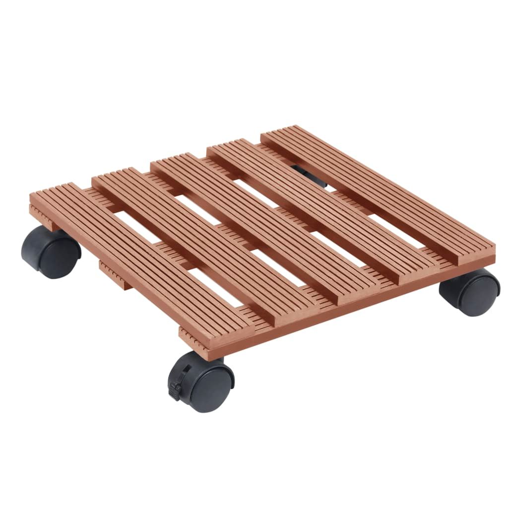 Carrelli Portavasi 2 pz Marroni 30x30x7,5 cm in WPC vidaXL