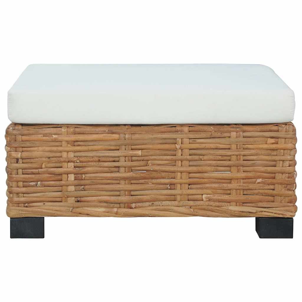 Poggiapiedi con Cuscino in Rattan Naturale vidaXL