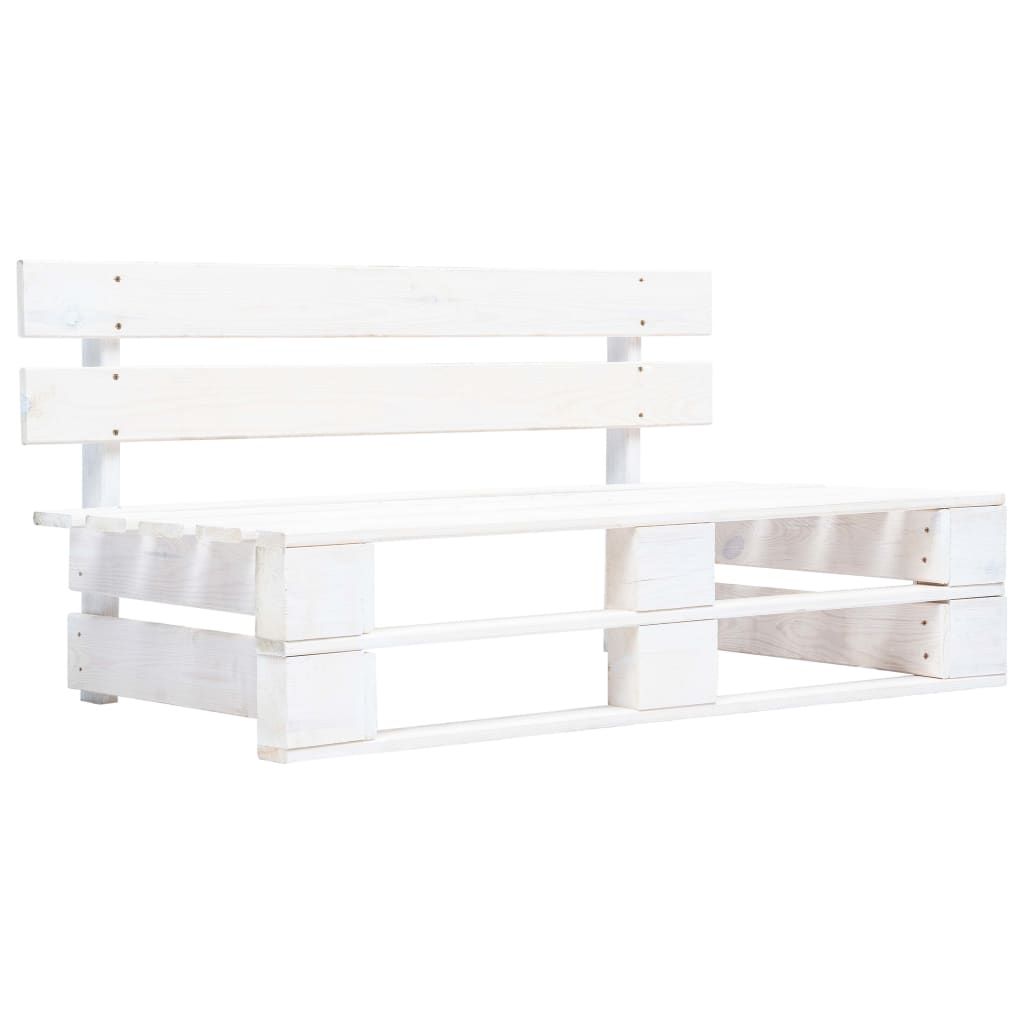 Divano Centrale da Giardino Pallet Legno Pino Impregnato Bianco vidaXL