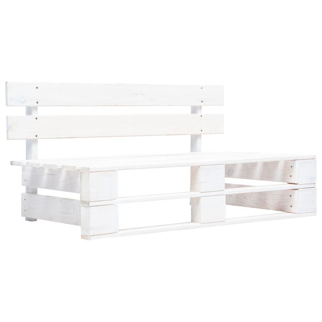 Divano Centrale da Giardino Pallet Legno Pino Impregnato Bianco vidaXL