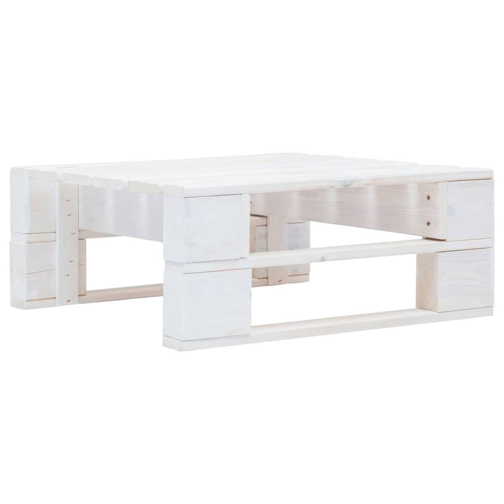 Ottomana da Giardino Pallet in Legno di Pino Impregnato Bianco vidaXL