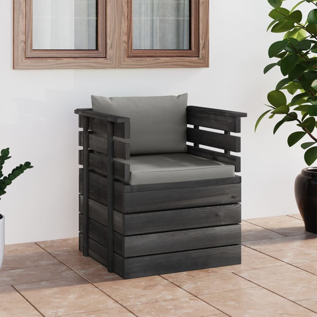 Poltrona da Giardino con Cuscini in Legno di Pino vidaXL