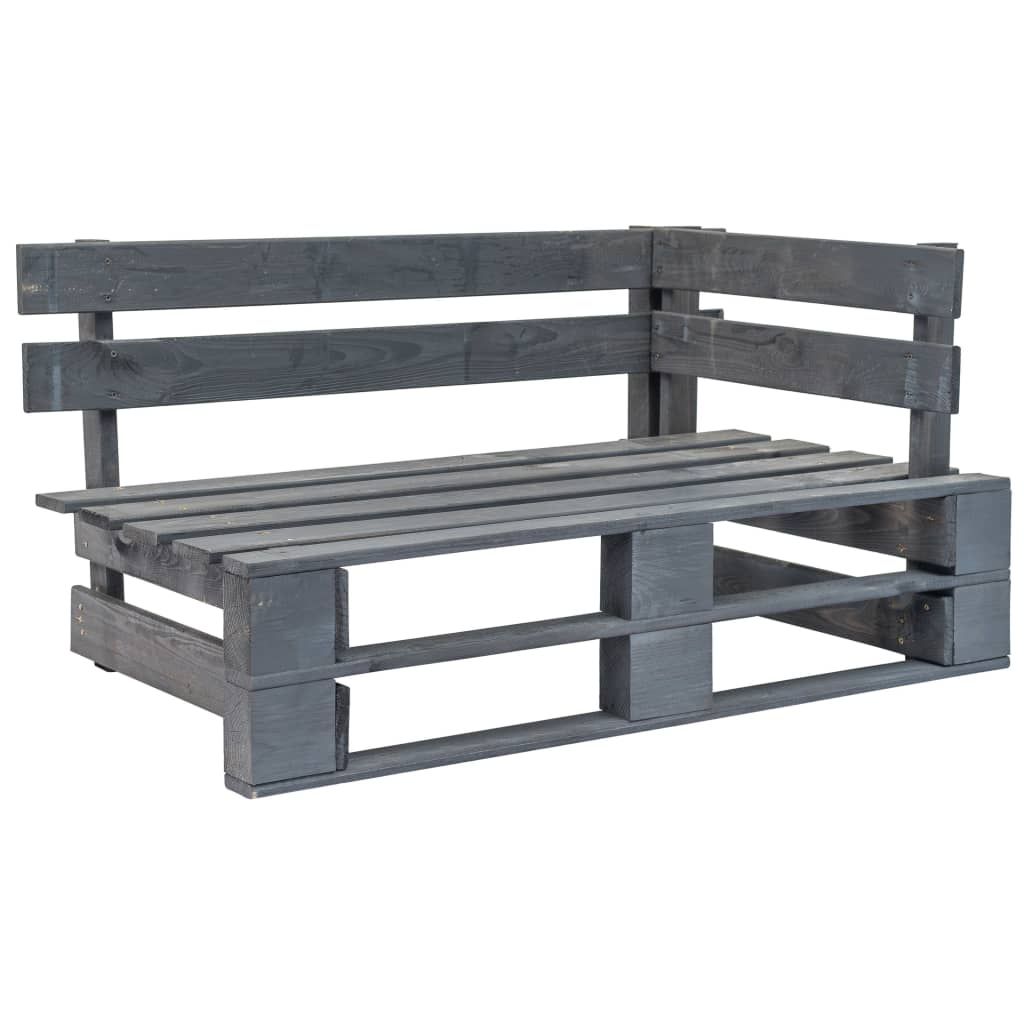 Divano Angolare da Giardino Pallet Legno Pino Impregnato Grigio vidaXL