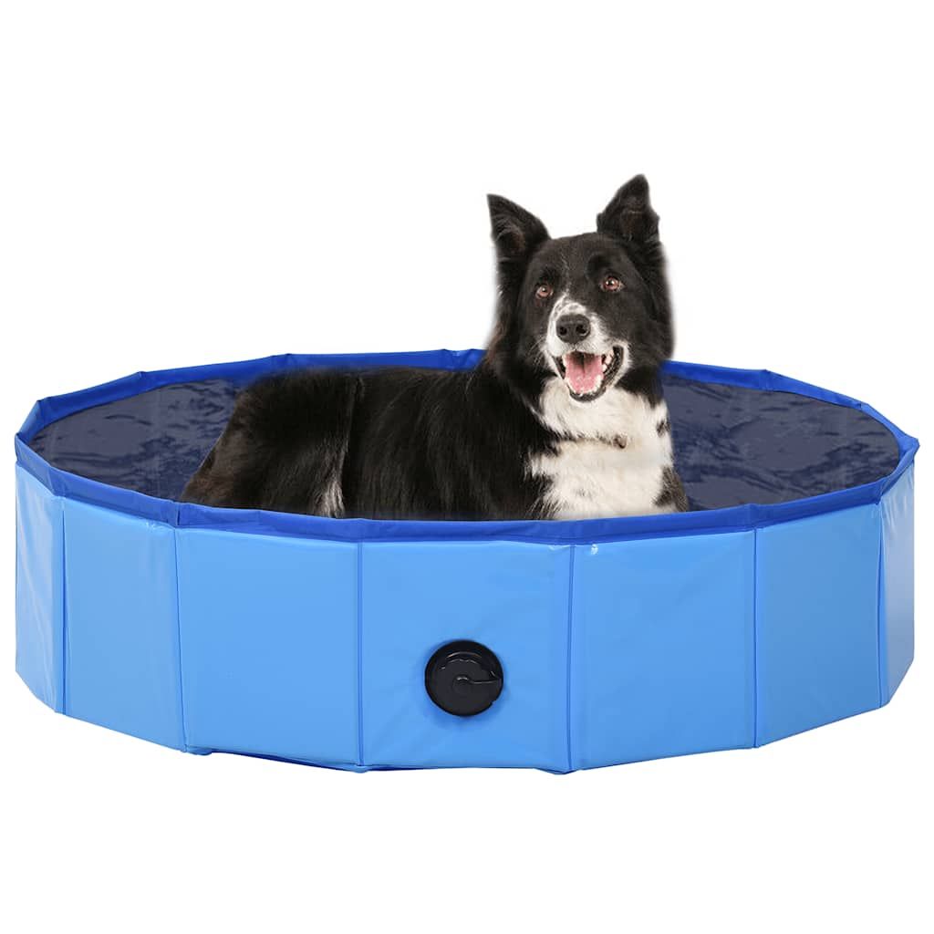 Piscina per Cani Pieghevole Blu 80x20 cm in PVC vidaXL
