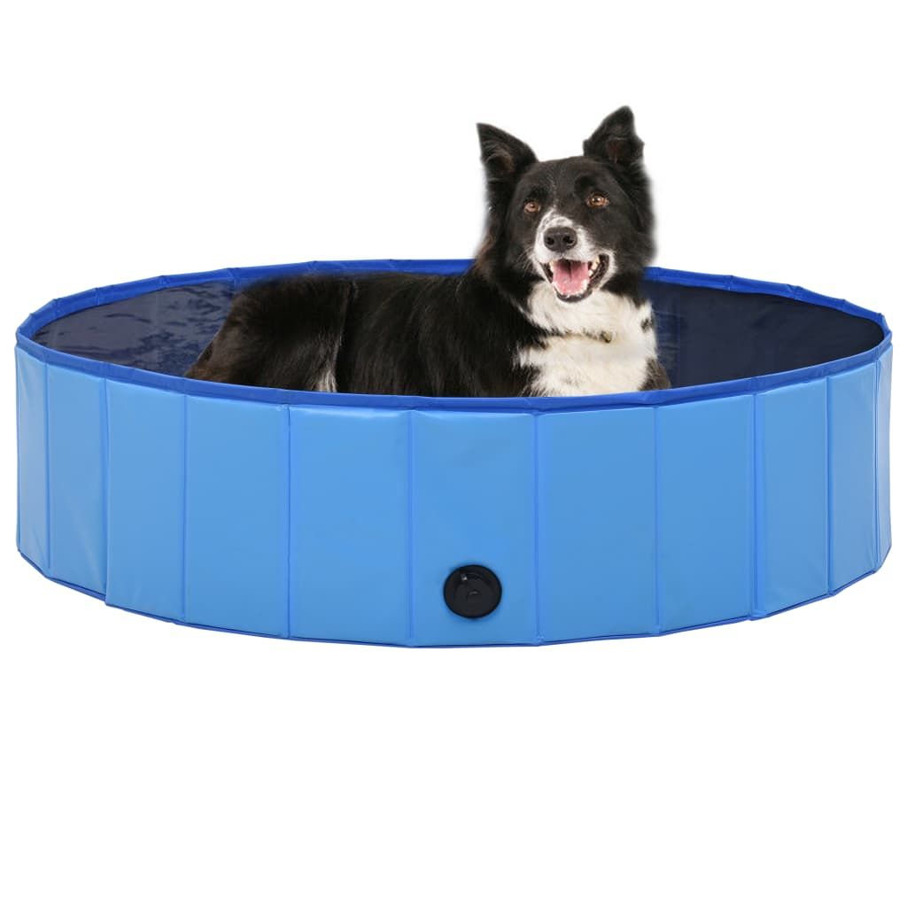 Piscina per Cani Pieghevole Blu 120x30 cm in PVC vidaXL