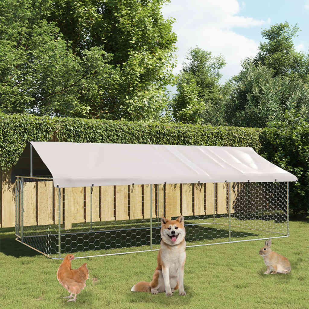 Gabbia per Cani da Esterno con Tetto 400x200x150 cm vidaXL