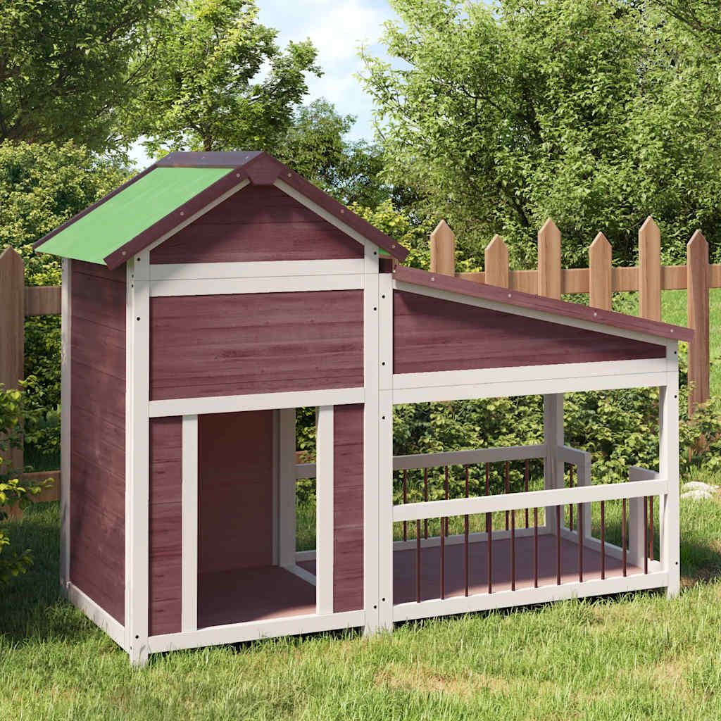 Cuccia per Cani Moka 143x60,5x109 cm in Legno Massello di Pino vidaXL