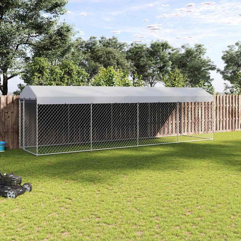 Recinzione per Cani da Esterno con Tetto 760x190x225 cm vidaXL