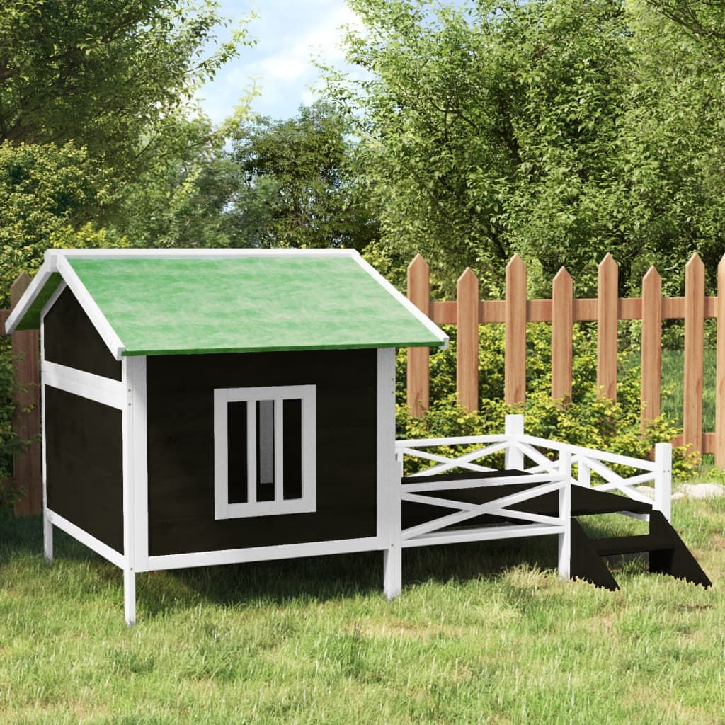 Cuccia per Cani Grigia 159x120x88,5 cm Legno Massello di Pino vidaXL