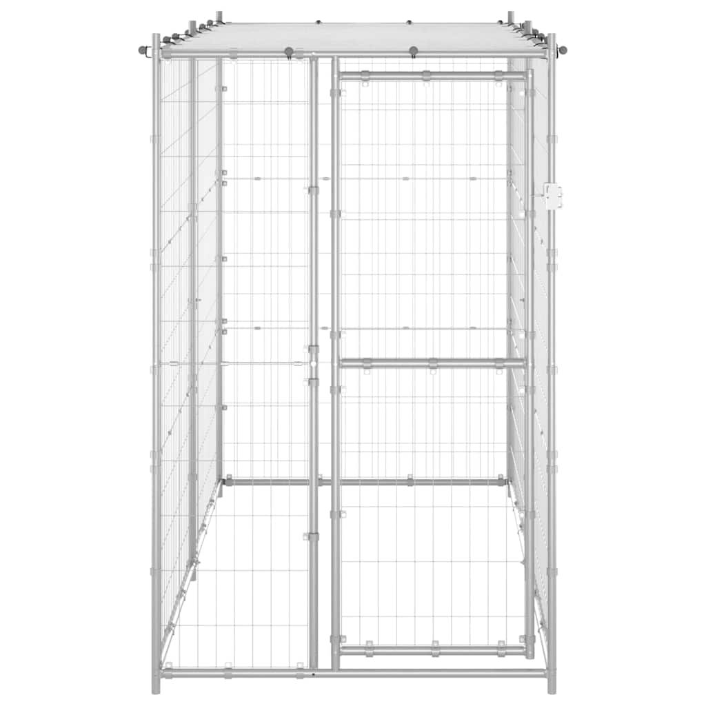 Gabbia per Cani da Esterno in Acciaio con Tetto 110x220x180 cm vidaXL