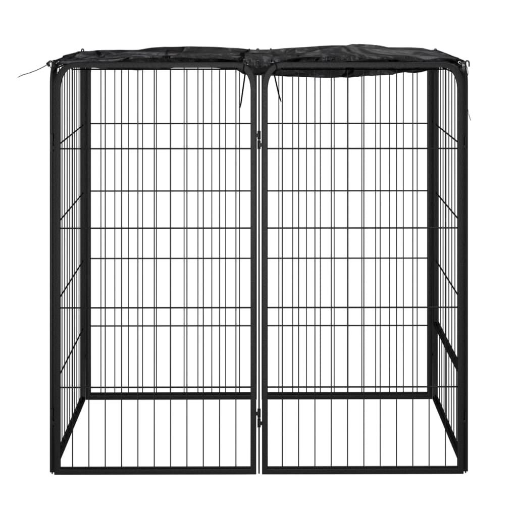 Box Cani a 6 Pannelli Nero 50x100cm Acciaio Verniciato Polvere vidaXL
