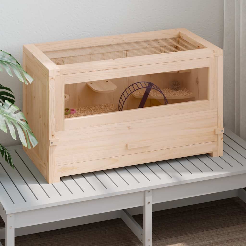 Gabbia per Criceti 60x30x35 cm in Legno Massello di Abete vidaXL