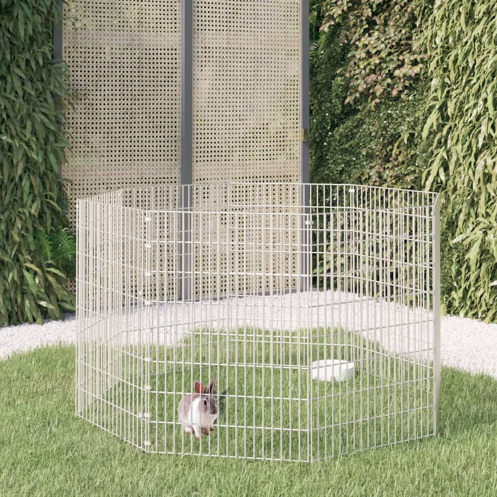 Recinto per Animali Ruspante 8 Pannelli 54x80 cm Ferro Zincato vidaXL