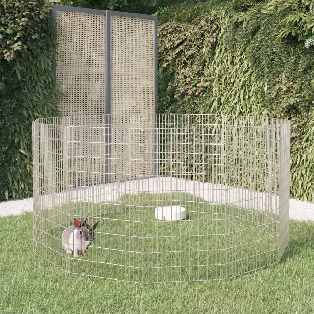 Recinto per animali all'aperto 12 pannelli 54x100 cm in ferro zincato vidaXL