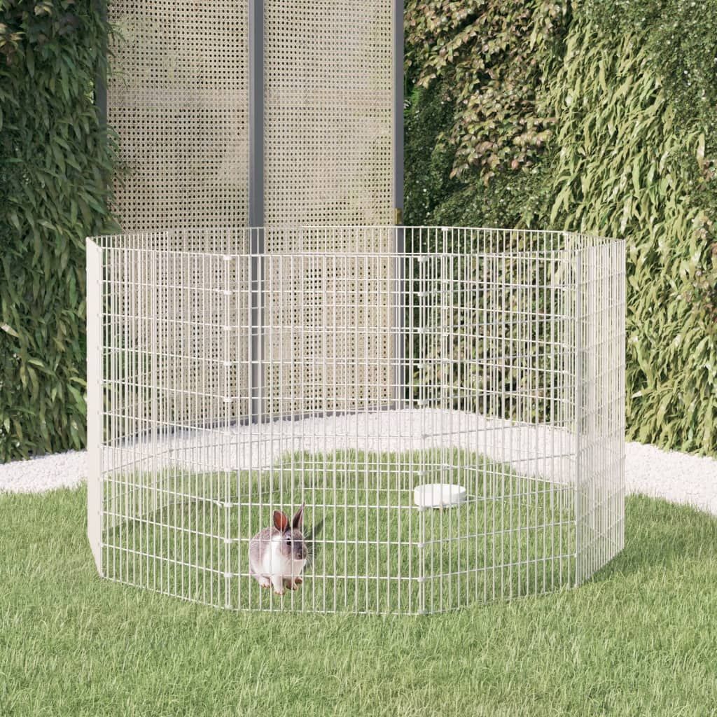 Recinto per Animali Ruspante 10 Pannelli 54x100cm Ferro Zincato vidaXL