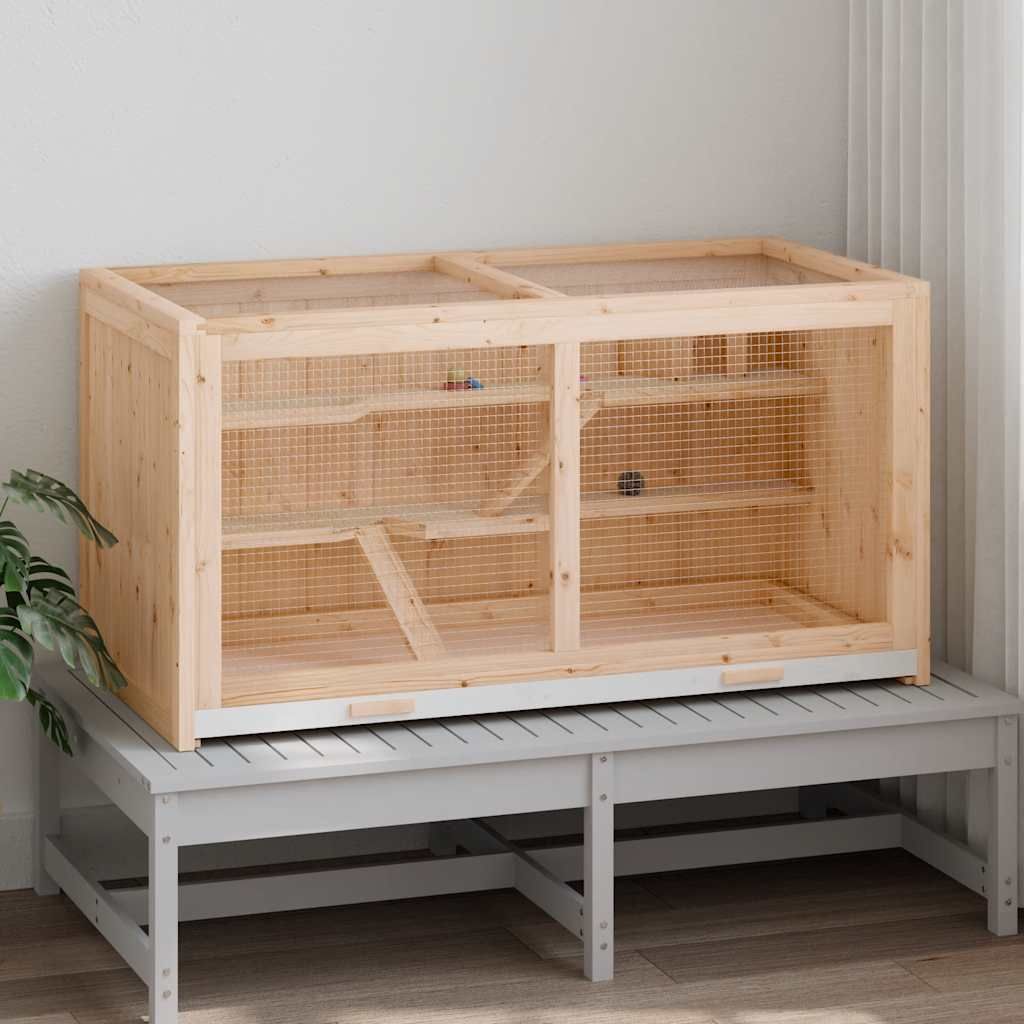 Gabbia per criceti 89,5x45x45 cm Legno massello di abete vidaXL