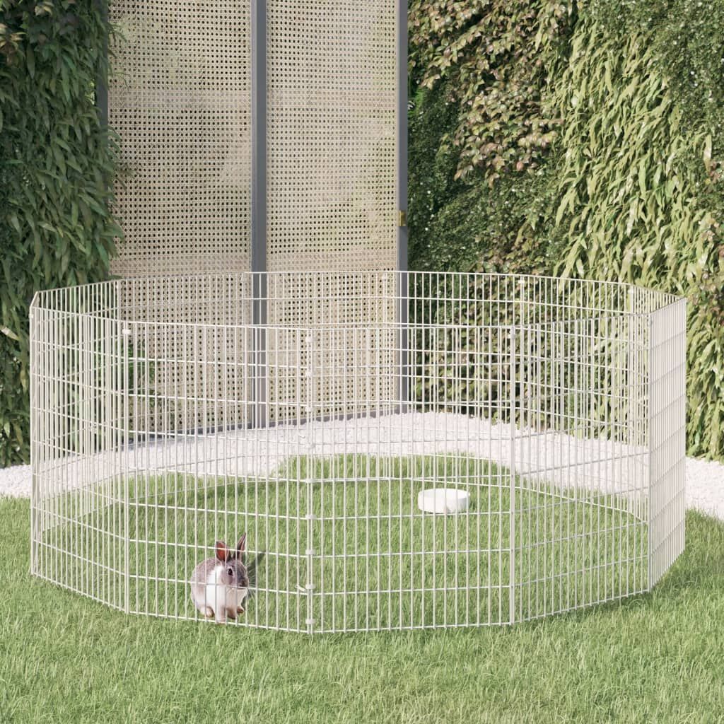 Recinto per Animali Ruspante 12 Pannelli 54x80 cm Ferro Zincato vidaXL