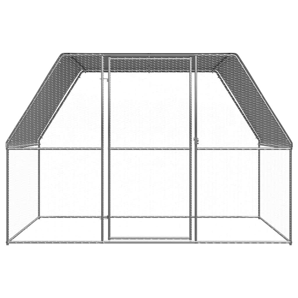 Gabbia per Polli Argento e Grigio 3x2x2 m in Acciaio Zincato vidaXL