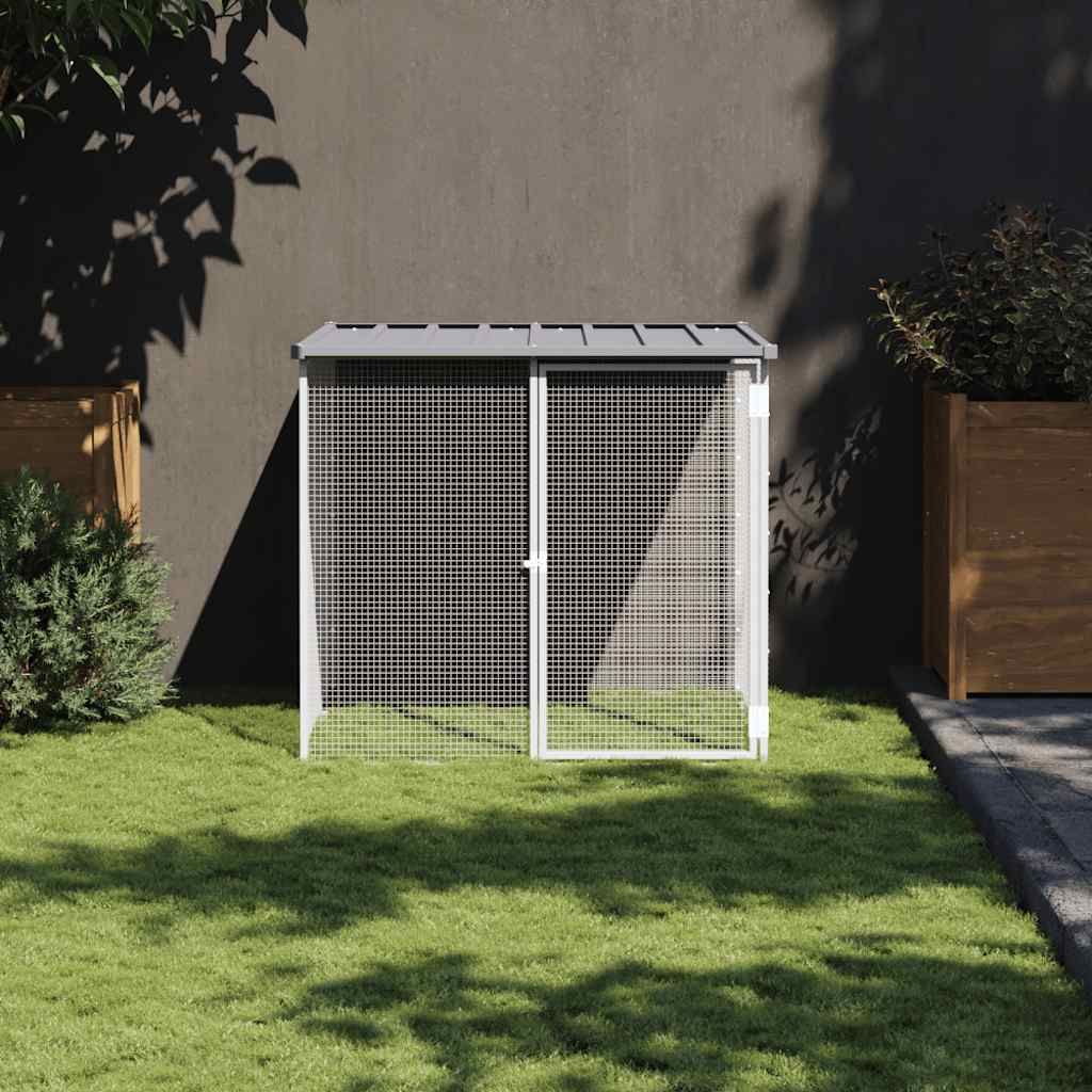 Gabbia Polli Tetto Grigio Chiaro 103x98x90 cm Acciaio Zincato vidaXL
