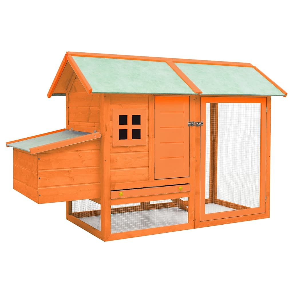 Gabbia per Polli in Legno Massello di Pino e Abete 170x81x110cm vidaXL