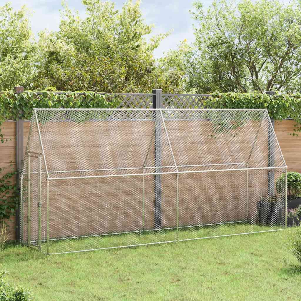 Gabbia per Polli Argento 400x100x190 cm in Acciaio Zincato vidaXL