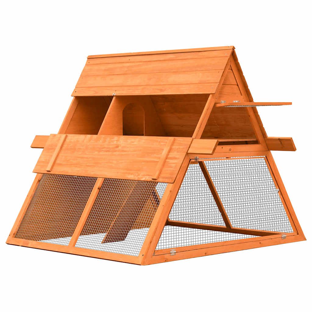 Conigliera in Legno Massello di Pino e Abete 152x128x108 cm vidaXL