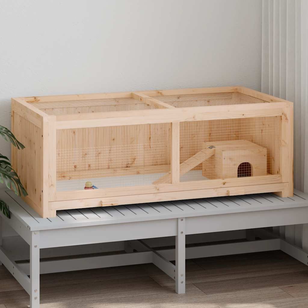 Gabbia per Criceti 104x52x38 cm in Legno Massello di Abete vidaXL