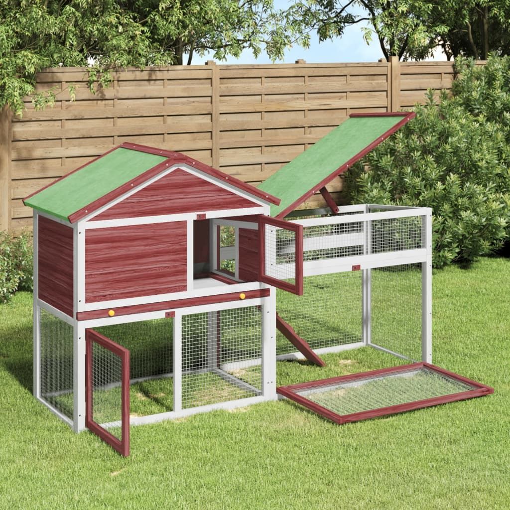 Conigliera Moka 185,5x60,5x109,5 cm in Legno Massello di Pino vidaXL