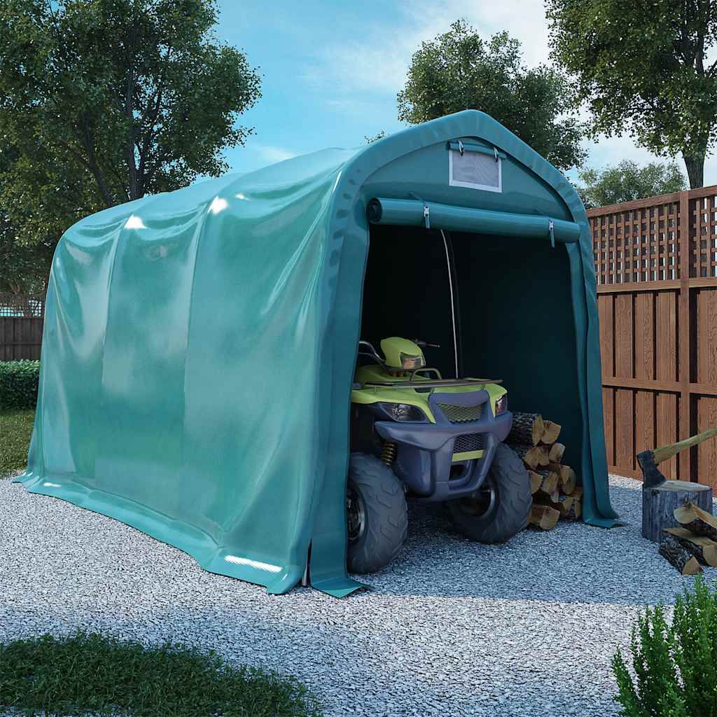 Tenda Garage in PVC 2,4x3,6 m Verde vidaXL