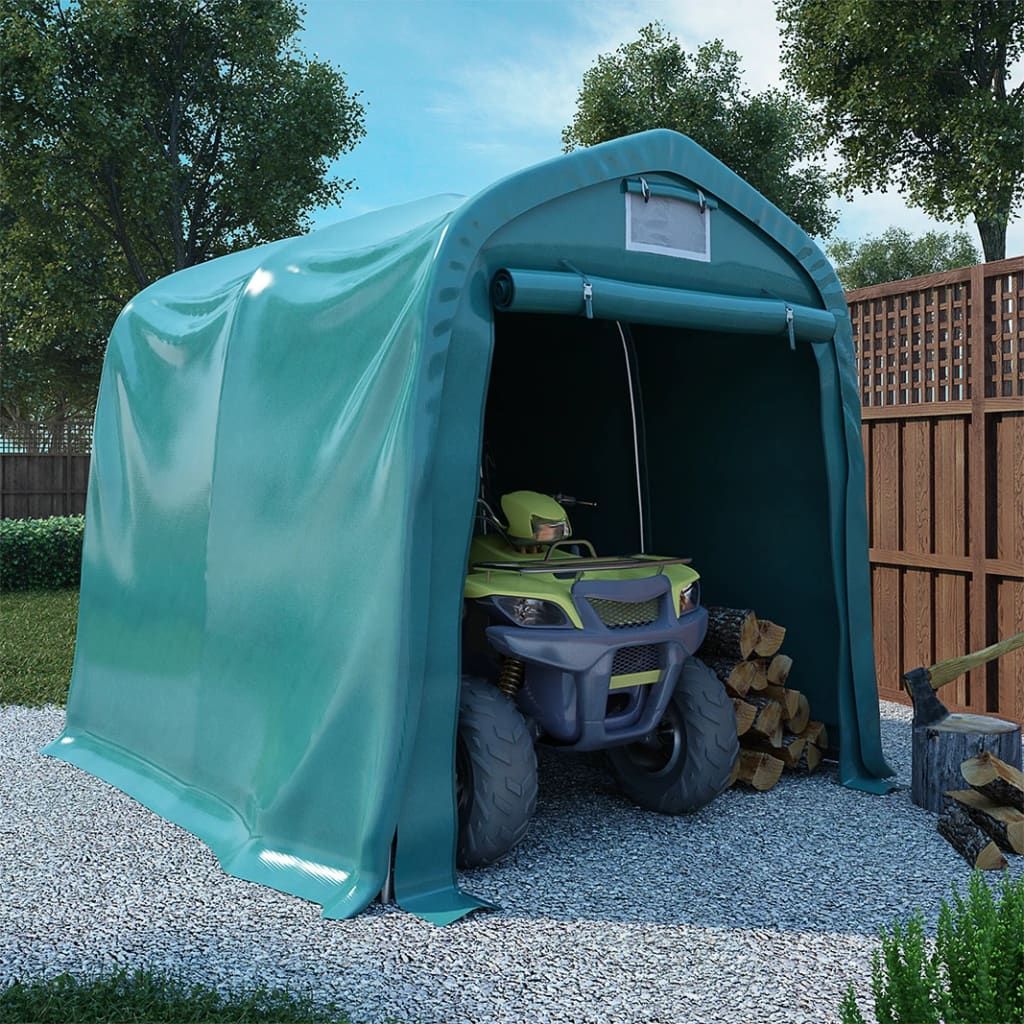 Tenda Garage in PVC 2,4x2,4 m Verde vidaXL