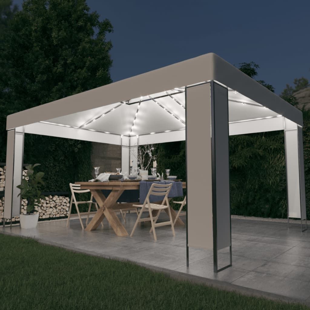 Gazebo con Stringa di Luci LED Bianco 3x4 m vidaXL