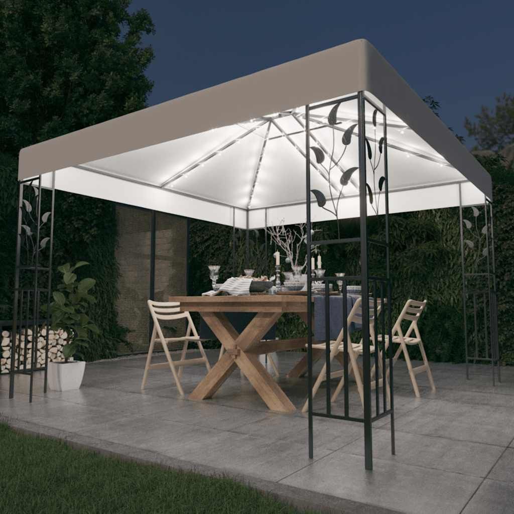 Gazebo con Luci LED a Stringa 3x3 m Bianco vidaXL