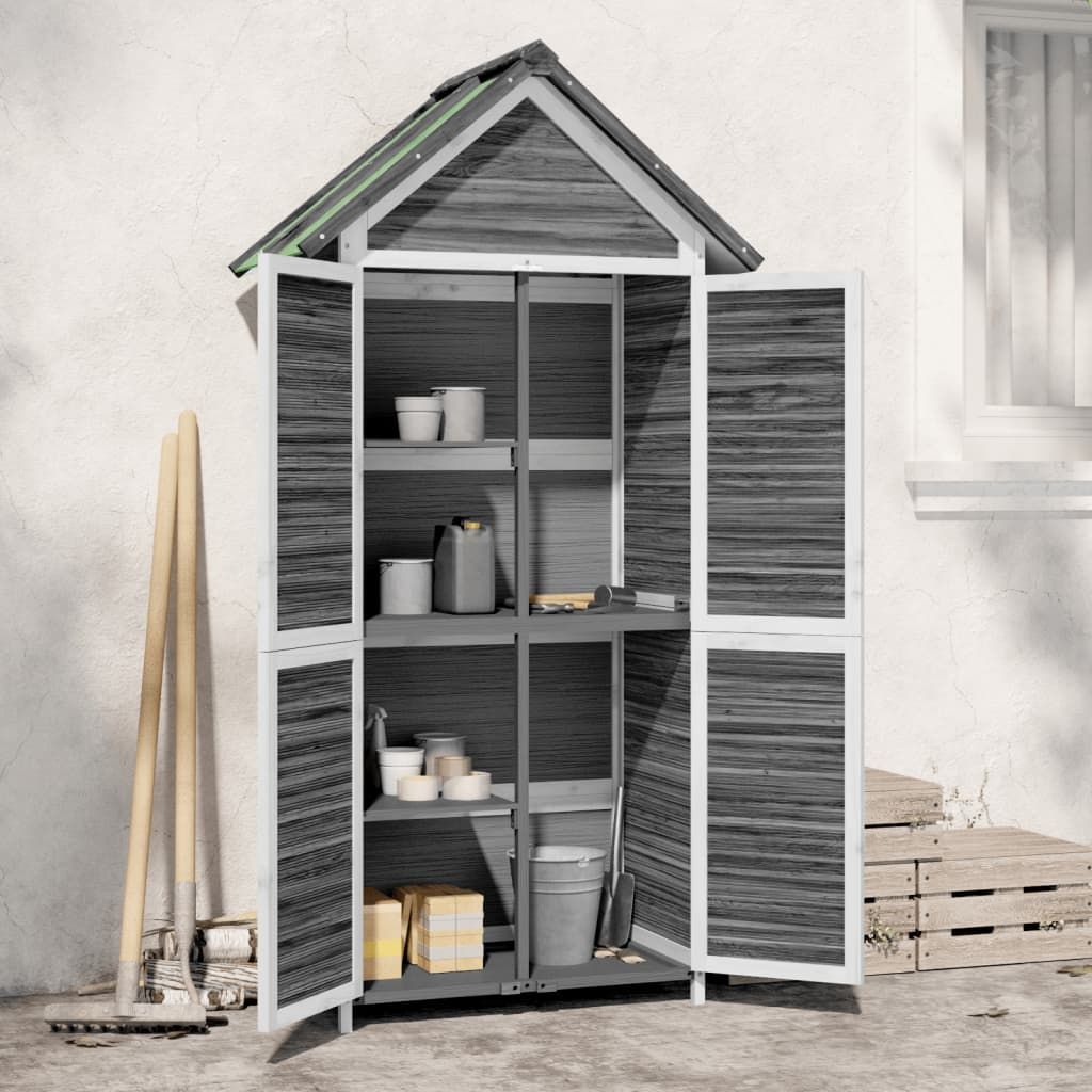 Rimessa da Giardino Grigia 89x52,5x175cm Legno Massello di Pino vidaXL