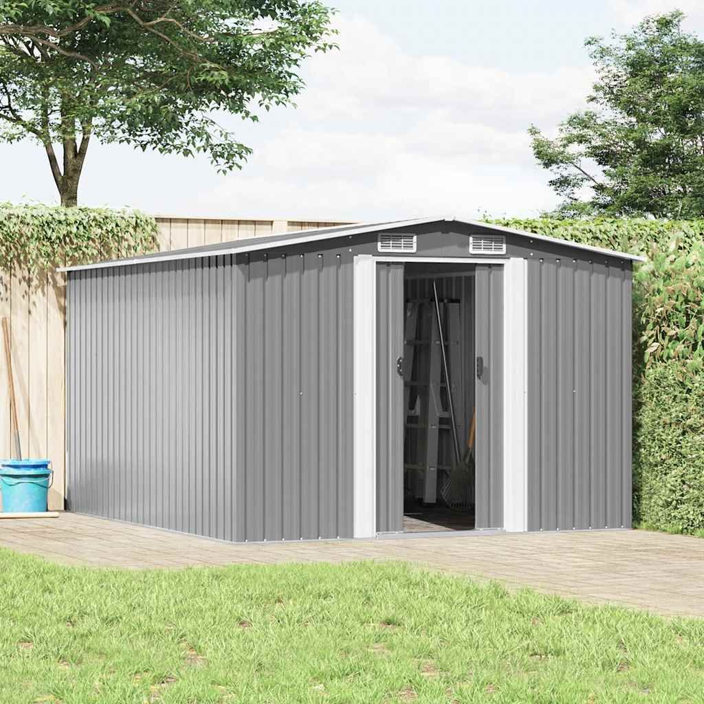 Casetta da Giardino 257x298x178 cm in Metallo Grigio vidaXL