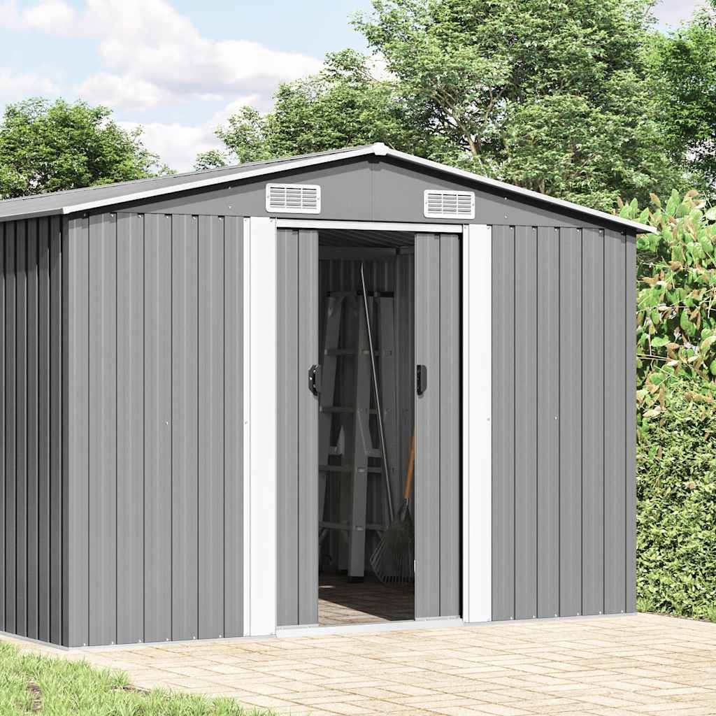 Casetta da Giardino 257x580x181 cm in Metallo Grigio vidaXL