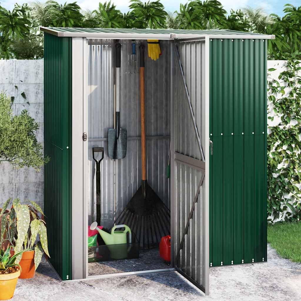 Casetta da giardino verde 180,5x97x209,5 cm in acciaio zincato vidaXL