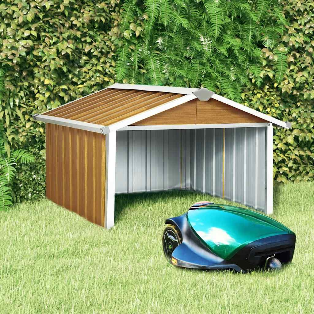 Capanno per Robot Tosaerba 92x97x63 cm Acciaio Zincato Marrone vidaXL