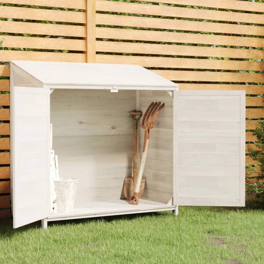 Capanno da Giardino Bianco 102x52x112cm Legno Massello di Abete vidaXL