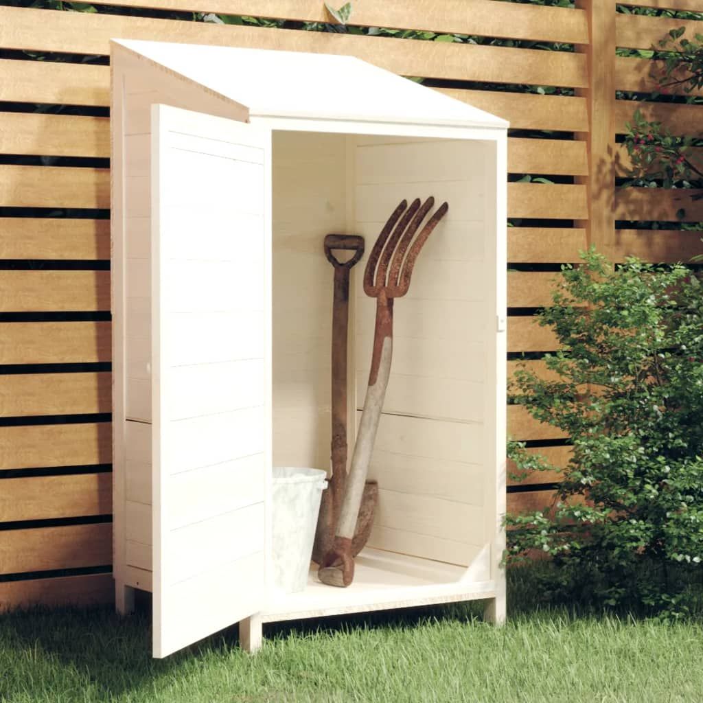 Capanno da Giardino Bianco 55x52x112 cm Legno Massello di Abete vidaXL