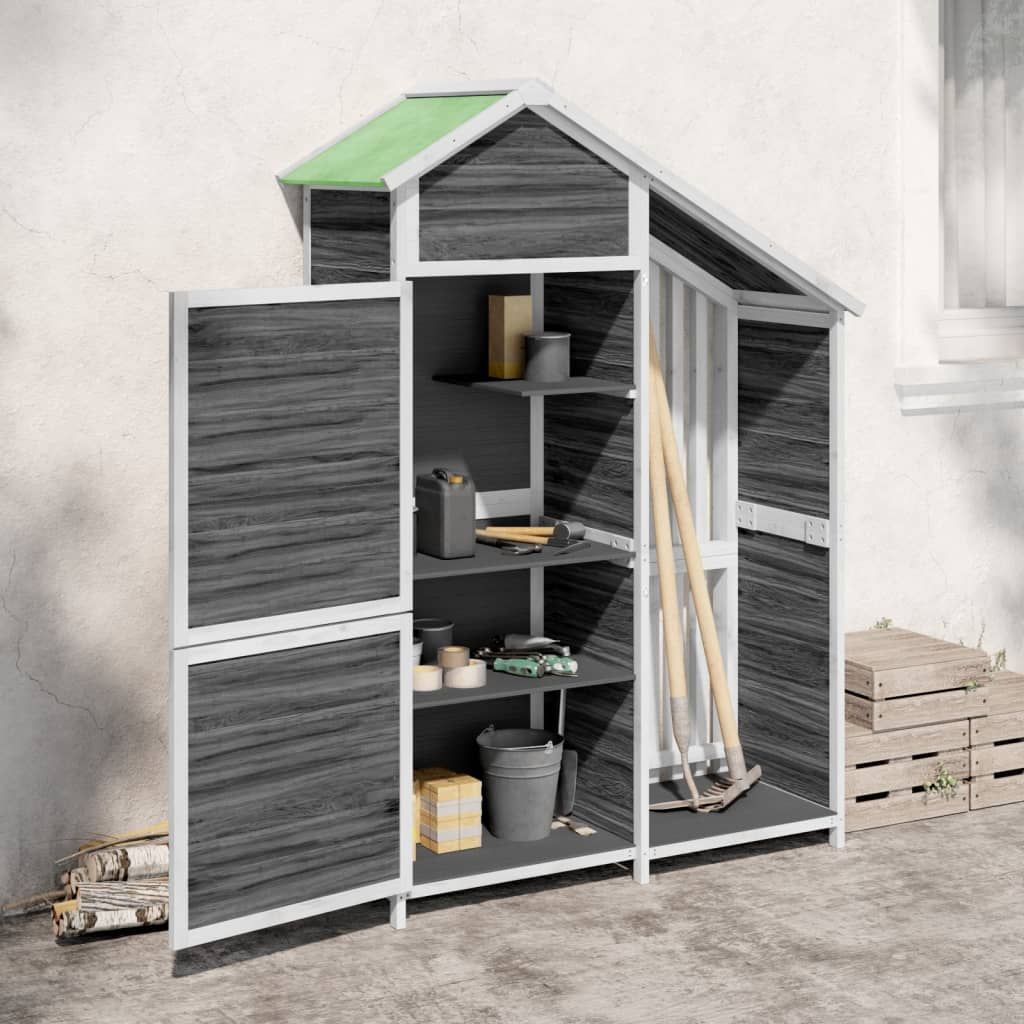 Rimessa da Giardino Grigia 120x53,5x170 cm Legno Massello Pino vidaXL