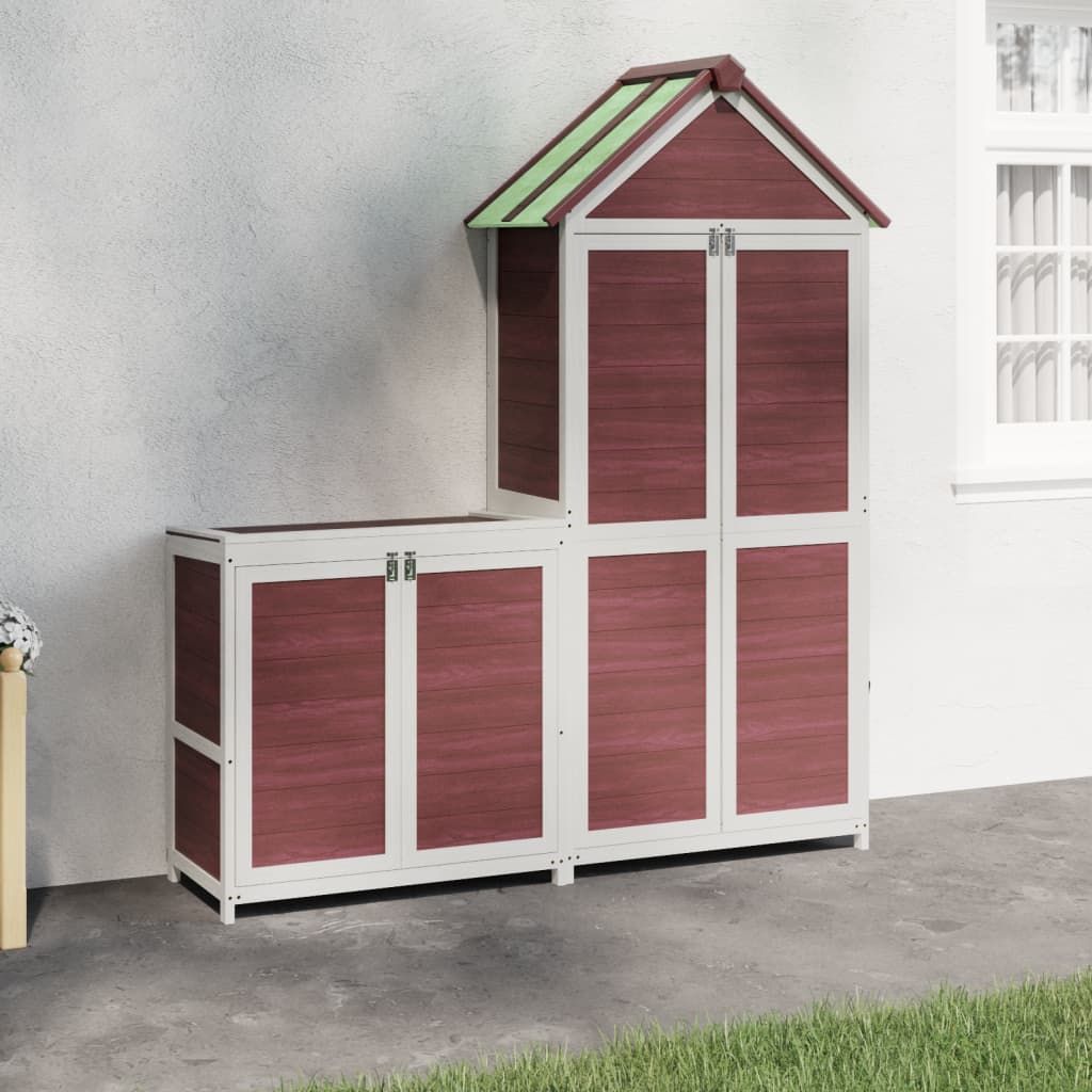 Set Rimessa Attrezzi da Giardino 2pz Moka Legno Massello Pino vidaXL