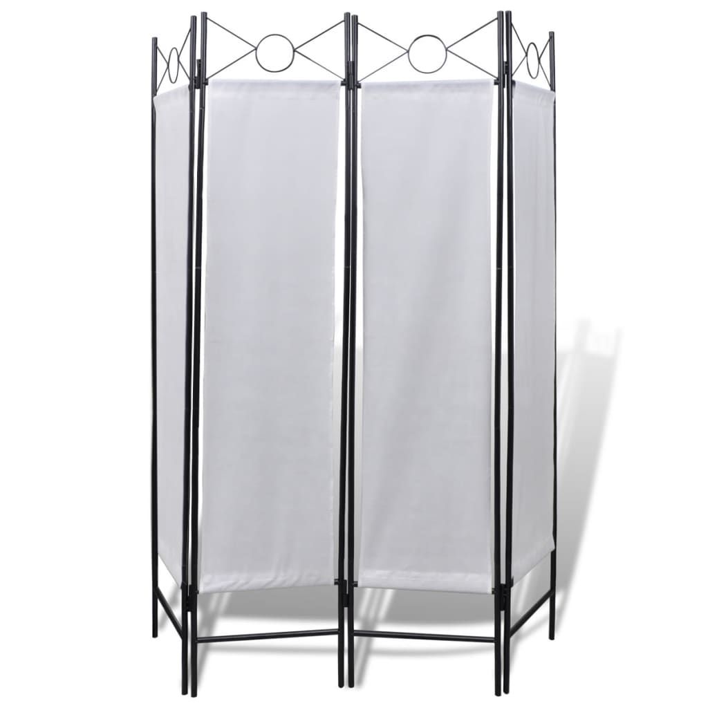 Divisore Stanza a 4 Pannelli Pieghevole Bianco 160 x 180 cm vidaXL